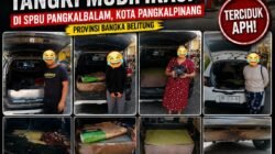Beredar Foto Diduga Kendaraan Pengerit Pertalite Bertangki Modifikasi yang Terciduk APH di SPBU Pangkalbalam